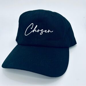 🩵💚 Chosen Embroidered Black Adjustable Baseball Cap